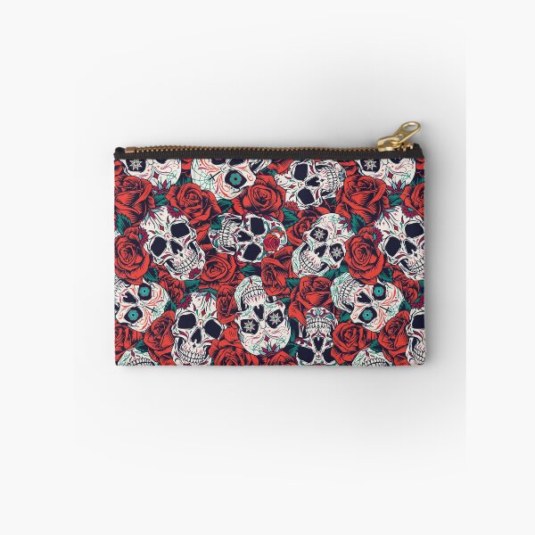 Item preview, Skulls and red roses pattern designed and sold by TheArtistOf2022.