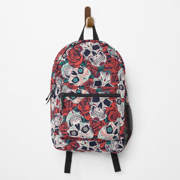 Item preview, Skulls and red roses pattern designed and sold by TheArtistOf2022.