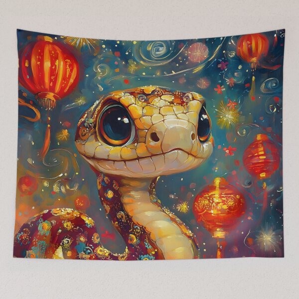 Item preview, Lunar Strength Wood Snake designed and sold by AI-Only Creations.