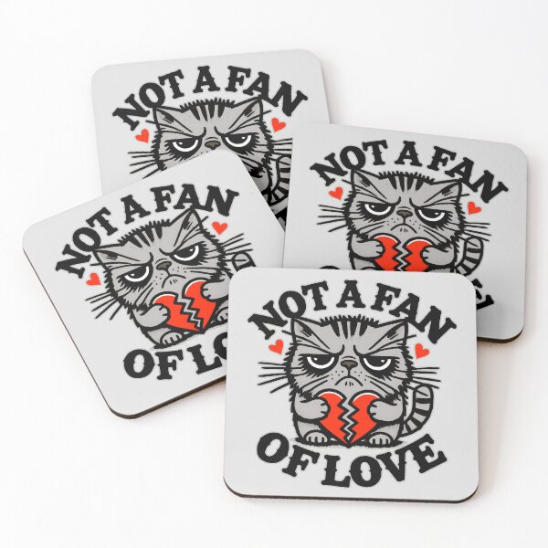 Item preview, Grumpy Striped Kitty Holding Broken Heart: Love Is Not Welcome designed and sold by CoolVisionStd.
