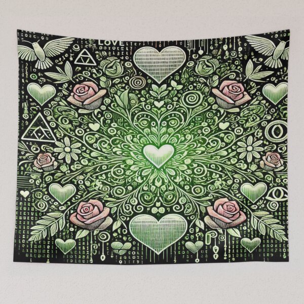 Item preview, Matrix Love Doodle Pattern designed and sold by Imaginarium of Chaos falcon88 .