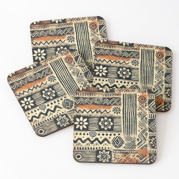 Item preview, Afro Bohemian Mud Cloth Floral Print  designed and sold by Shs-Kenya.