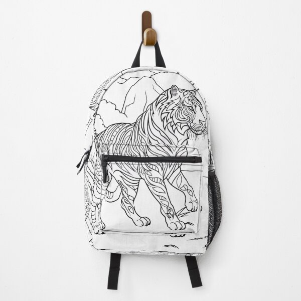 Item preview, Tiger #6 Coloring Page Pattern designed and sold by DavidColoring.