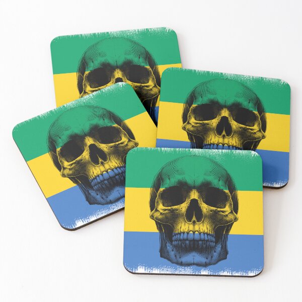 Item preview, GABON SKULL FLAG NATION RAREART COUNTRY HALLOWEEN #ogirdor designed and sold by ogirdorgraphics.