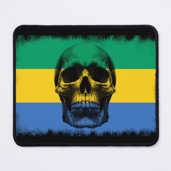 Item preview, GABON SKULL FLAG NATION RAREART COUNTRY HALLOWEEN #ogirdor designed and sold by ogirdorgraphics.