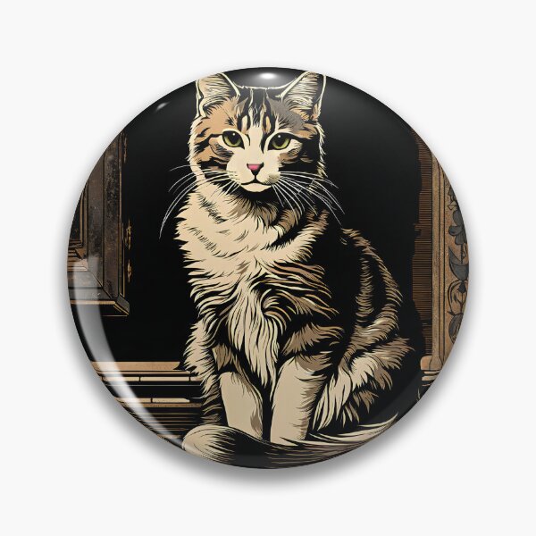 Item preview, Vintage Cat Art: Gray Tabby Cat in a Gothic Setting | Animal Art | Gothic Art | Cat Art | Vintage Cat Illustration designed and sold by UnhingedBird.