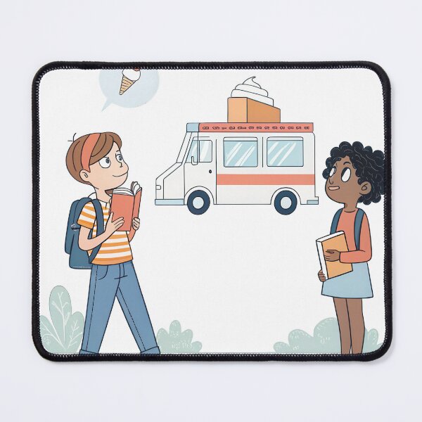 Item preview, Two children engaging with an ice cream truck designed and sold by DedeeArtthai.