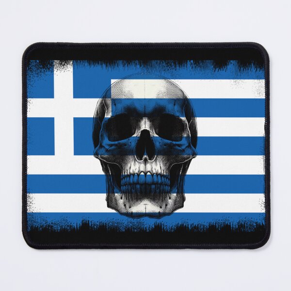 Item preview, GREECE SKULL FLAG NATION RAREART COUNTRY HALLOWEEN #ogirdor designed and sold by ogirdorgraphics.