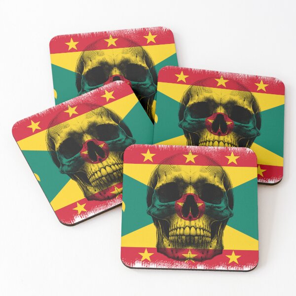 Item preview, GRENADA SKULL FLAG NATION RAREART COUNTRY HALLOWEEN #ogirdor designed and sold by ogirdorgraphics.