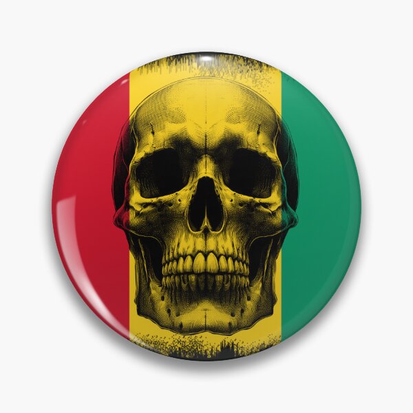 Item preview, GUINEA SKULL FLAG NATION RAREART COUNTRY HALLOWEEN #ogirdor designed and sold by ogirdorgraphics.