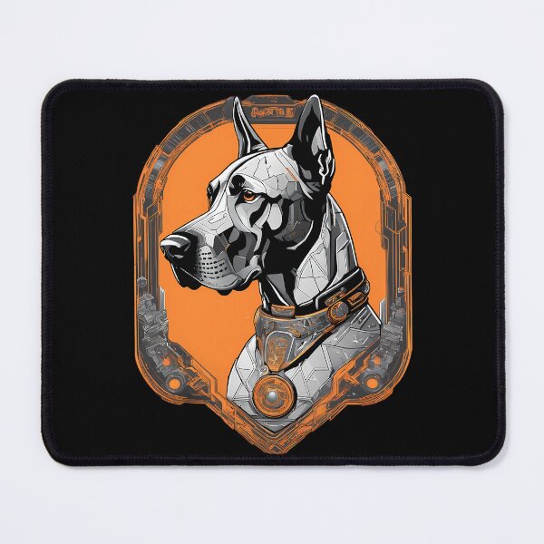 Item preview, Futuristic Great Dane - Sci-Fi Dog Art in Vibrant Orange designed and sold by MystiqSlav.