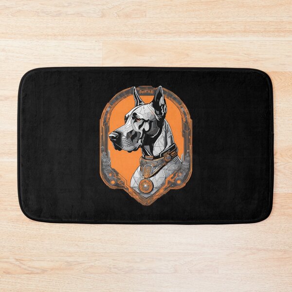 Item preview, Futuristic Great Dane - Sci-Fi Dog Art in Vibrant Orange designed and sold by MystiqSlav.