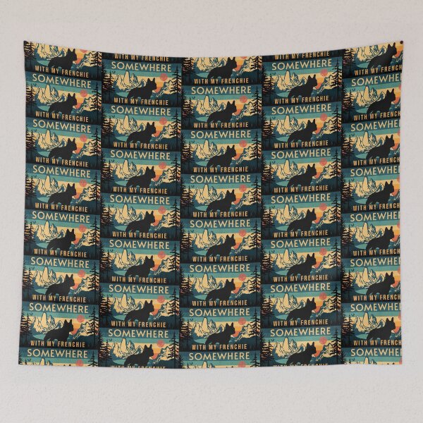 Item preview, Somewhere With My Frenchie Vintage Hiking Camping Gift designed and sold by Guarddogdrive.