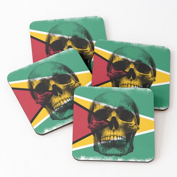 Item preview, GUYANA SKULL FLAG NATION RAREART COUNTRY HALLOWEEN #ogirdor designed and sold by ogirdorgraphics.