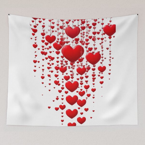 Item preview, Falling Hearts: Romantic Cinematic Design | Timeless Romance: Falling Red Hearts Art designed and sold by JOY STORE 45.