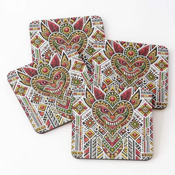 Item preview, Tribal Mask Art - Vibrant Ethnic Pattern Design designed and sold by DrawHandArt.