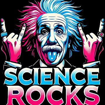 Artwork thumbnail, Science Rocks - Einstein Rocking Design by DrawHandArt