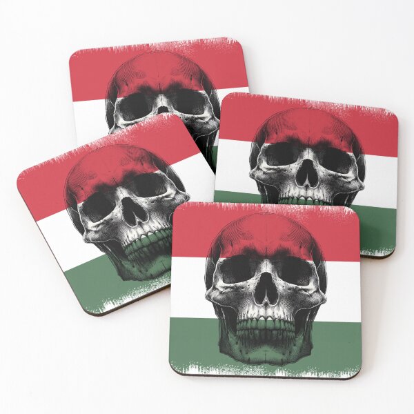 Item preview, HUNGARY SKULL FLAG NATION RAREART COUNTRY HALLOWEEN #ogirdor designed and sold by ogirdorgraphics.