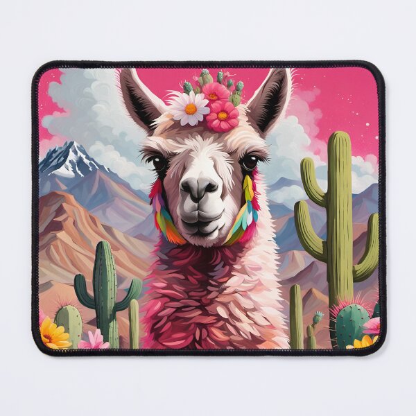 Item preview, happy llama, pink sky, cute happy llama, llama design,alpaca designed and sold by Coolparrotgirl.
