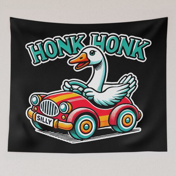 Item preview, Honk Honk Goose Driving | Silly Cartoon Design designed and sold by DrawHandArt.