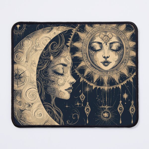 Item preview, Sun & Moon Spirits. Esoteric celestial illustration designed and sold by Shoot-The-Moon.