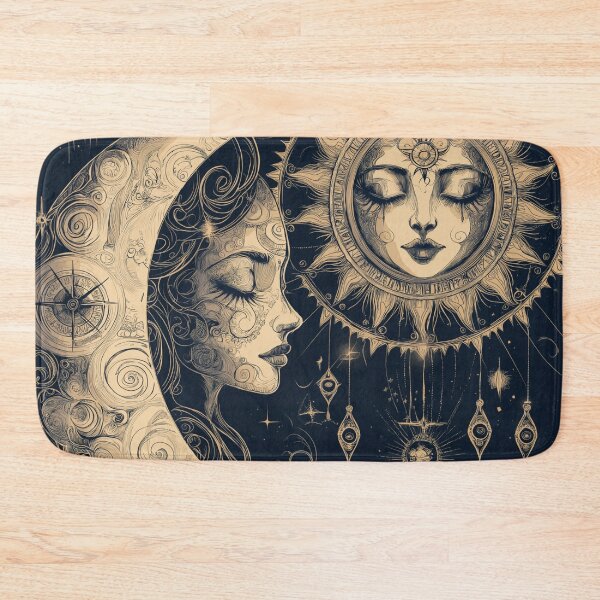 Item preview, Sun & Moon Spirits. Esoteric celestial illustration designed and sold by Shoot-The-Moon.