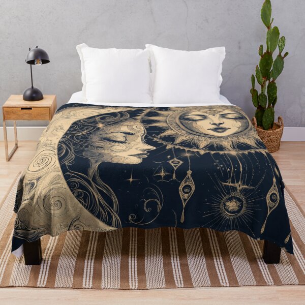 Item preview, Sun & Moon Spirits. Esoteric celestial illustration designed and sold by Shoot-The-Moon.