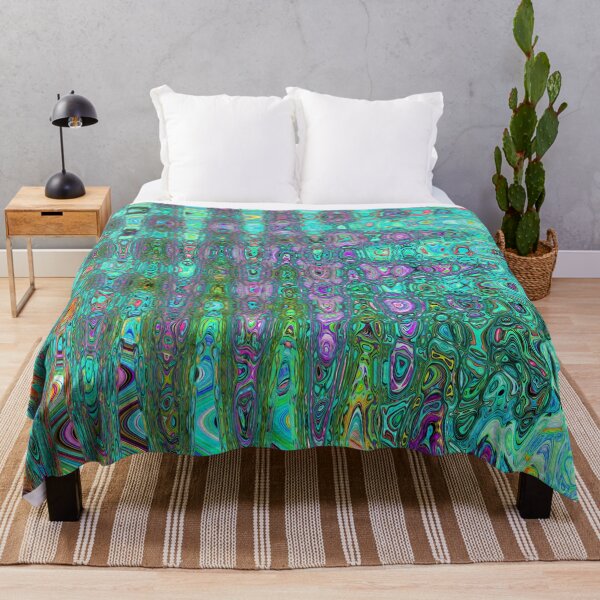 Item preview, Aquamarine Groovy Abstract Retro Atomic Waves designed and sold by myrubiogarden.
