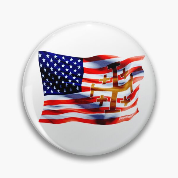 Item preview, US Flag with Jerusalem Cross designed and sold by EyeMagined.
