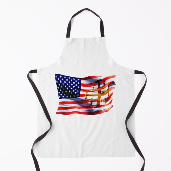 Item preview, US Flag with Jerusalem Cross designed and sold by EyeMagined.