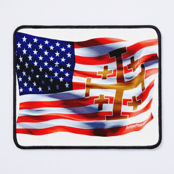 Item preview, US Flag with Jerusalem Cross designed and sold by EyeMagined.