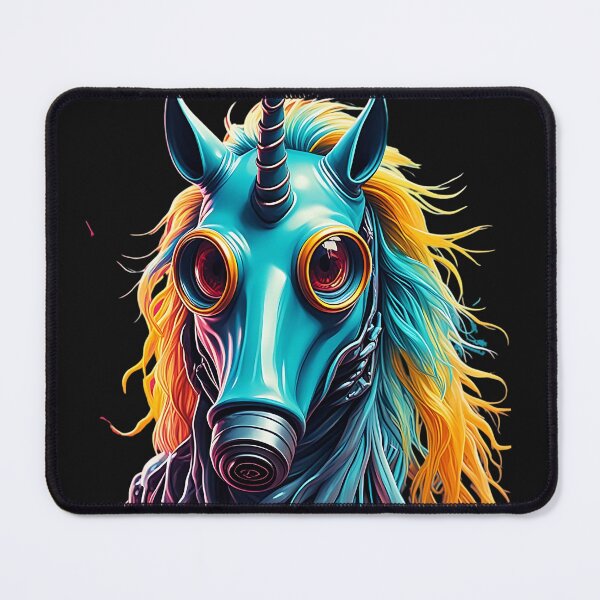Item preview, unicorn with gas mask designed and sold by Schwefli.
