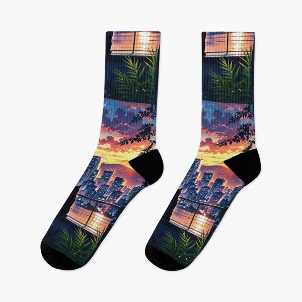 Item preview, Dreamy Cityscape with Cat at Sunset - Serene Urban cityscape designed and sold by pixelated_echoes.
