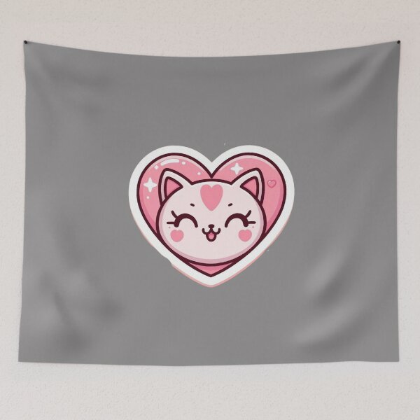 Item preview, Happy Pink Cat Valentines day designed and sold by ArtistEmbrace.
