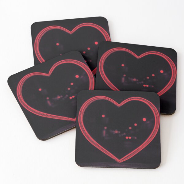 Item preview, Stunning Red and Black Love Heart Light Artwork designed and sold by GrizzlyCollective.