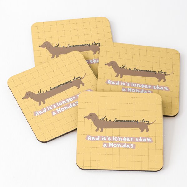 Item preview, It’s a long story, and it’s longer than a Monday - Animal Dachshund Dog (Yellow) designed and sold by Trista Designs.