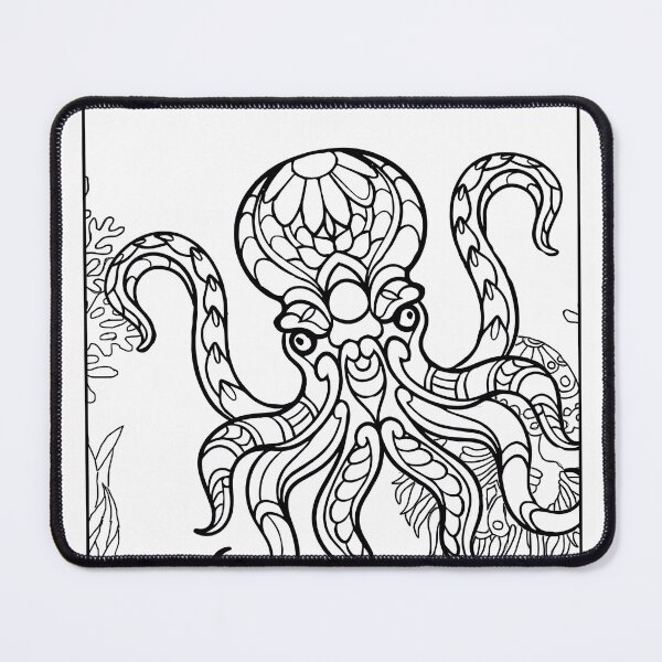 Item preview, Octopus Coloring Page Pattern designed and sold by DavidColoring.