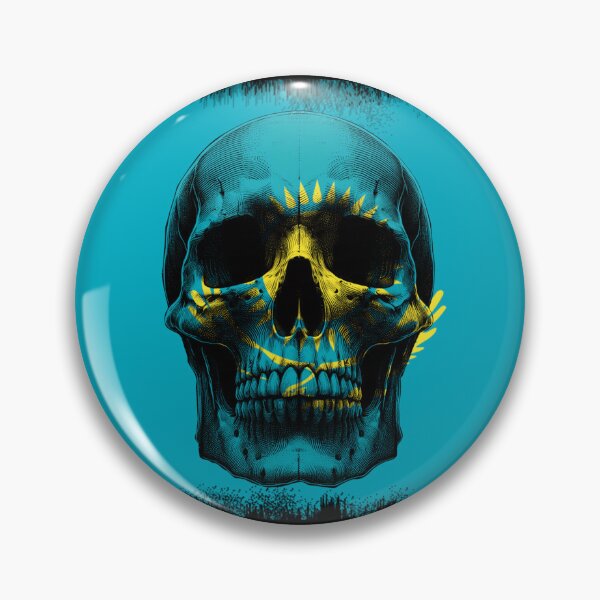 Item preview, KAZAKHSTAN SKULL FLAG NATION RAREART COUNTRY HALLOWEEN #ogirdor designed and sold by ogirdorgraphics.