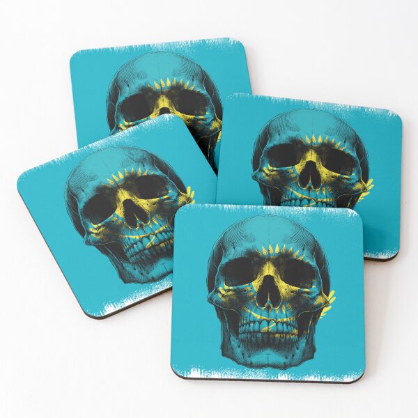 Item preview, KAZAKHSTAN SKULL FLAG NATION RAREART COUNTRY HALLOWEEN #ogirdor designed and sold by ogirdorgraphics.