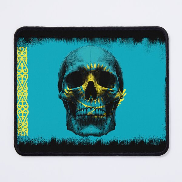 Item preview, KAZAKHSTAN SKULL FLAG NATION RAREART COUNTRY HALLOWEEN #ogirdor designed and sold by ogirdorgraphics.