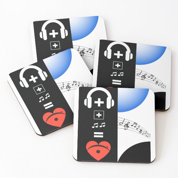 Item preview, "Music and Love: Headphones Plus Notes Equals Heartbeat Design" designed and sold by IINSPIRA.