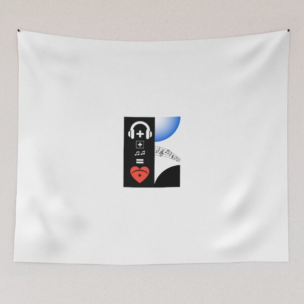 Item preview, "Music and Love: Headphones Plus Notes Equals Heartbeat Design" designed and sold by IINSPIRA.