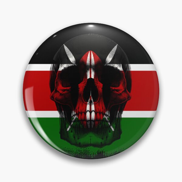 Item preview, KENYA SKULL FLAG NATION RAREART COUNTRY HALLOWEEN #ogirdor designed and sold by ogirdorgraphics.