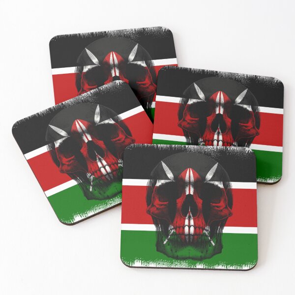 Item preview, KENYA SKULL FLAG NATION RAREART COUNTRY HALLOWEEN #ogirdor designed and sold by ogirdorgraphics.