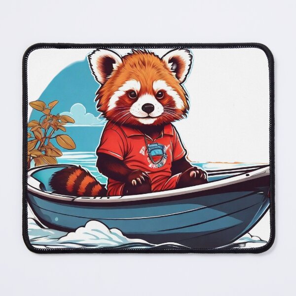 Item preview, cute red panda on speedboat designed and sold by Karaz's Animal Kingdom.