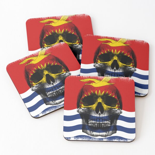 Item preview, KIRIBATI SKULL FLAG NATION RAREART COUNTRY HALLOWEEN #ogirdor designed and sold by ogirdorgraphics.