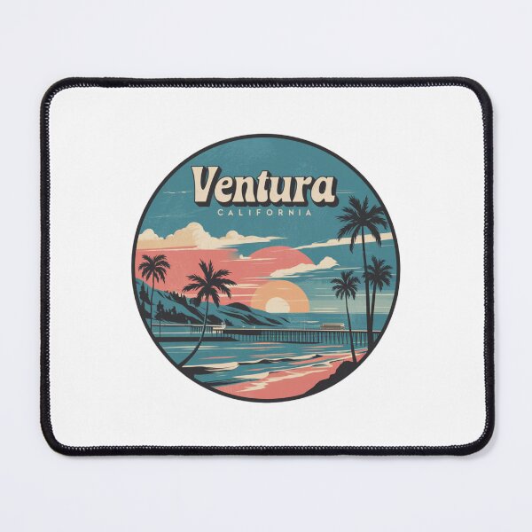Item preview, Ventura, California - Vintage Beach Design with Sunset and Palm Trees designed and sold by CircinusStore.