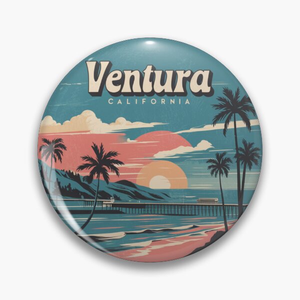 Item preview, Ventura, California - Vintage Beach Design with Sunset and Palm Trees designed and sold by CircinusStore.