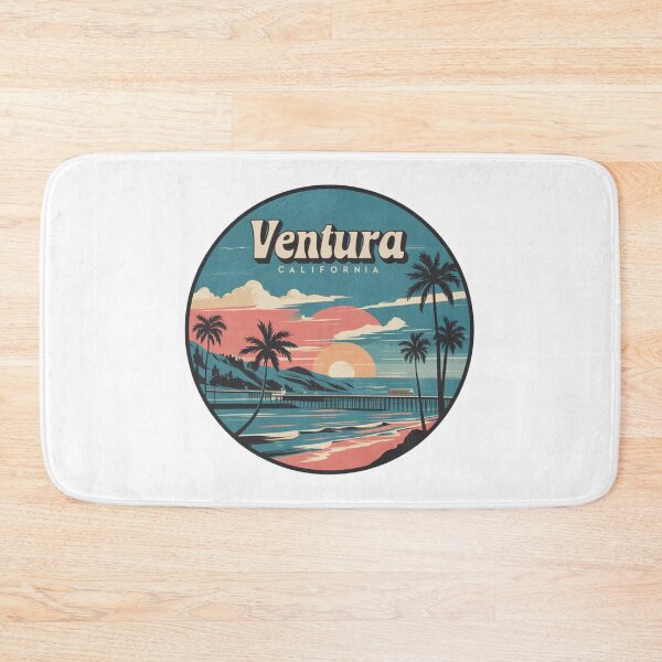 Item preview, Ventura, California - Vintage Beach Design with Sunset and Palm Trees designed and sold by CircinusStore.