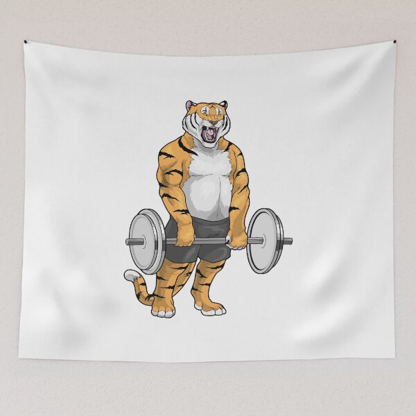 Item preview, Tiger Bodybuilder Dumbbell Bodybuilding designed and sold by Snabdesign84.